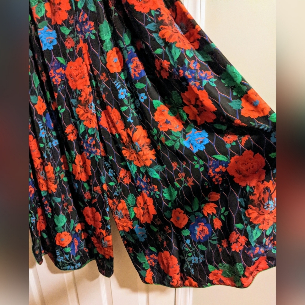 SOLD *HP* H&M x Kenzo Wide Leg Pants S Floral Print Reversible Rare Silk Blend - Picture 3 of 5